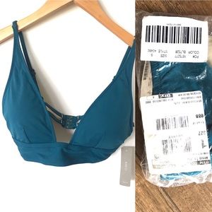 NWT J. Crew Italian Matte Bikini S Deep Bluegrass